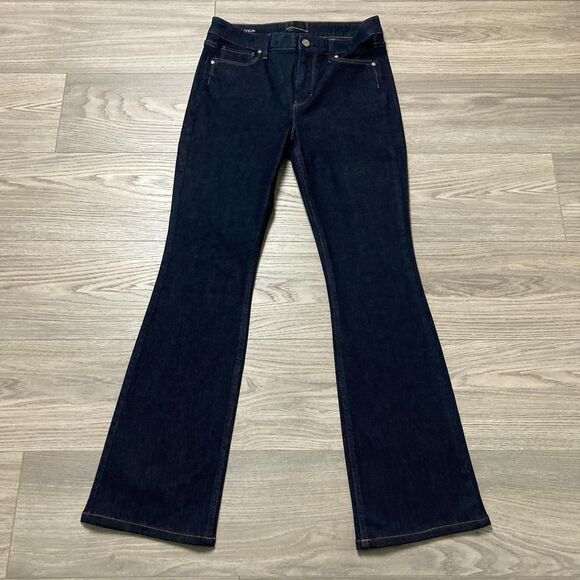 White House Black Markey High Rise Skinny Flare Jeans Dark Wash Size 4 - Picture 1 of 7